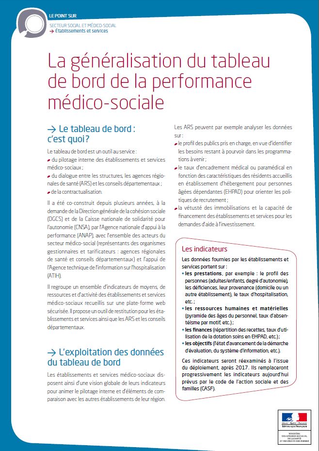 Fiche sur la généralisation du tableau de bord de la performance (PDF, 375.29 Ko)