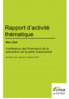 Conférence des financeurs de la prévention de la perte d’autonomie. Synthèse des rapports d’activité 2022 - accessible (PDF, 2.09 Mo)