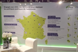 photo montrant un mur du stand de la CNSA