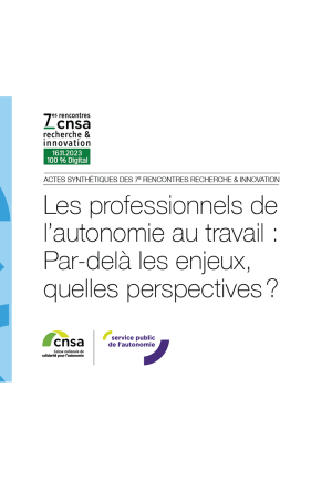 Couverture des actes des 7e RRI: Les professionnels de l'autonomie au travail: Par-delà les enjeux, quelles perspectives?