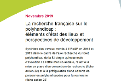 Couverture de La recherche française sur le polyhandicap: éléments d'état des lieux et  perspectives de développement