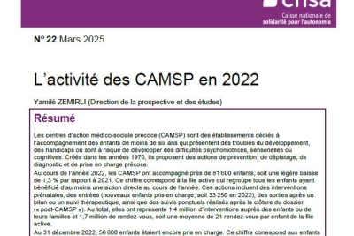 L'tcivité des CAMSP en 2022